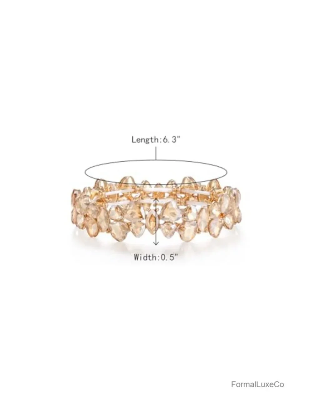 Marquise Rhinestone Stretch Bracelet Bridal Wedding Jewelry